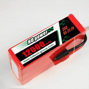 Batería lipo HD POWER 12000mAh 25C 6S 22.2V para UAV