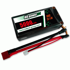 Estuche rígido 5000mAh 100C 2S 7.4V Batería de coche Shorty RC